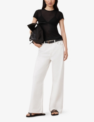 ALLSAINTS: June Round-Neck Short-Sleeve Woven T-Shirt