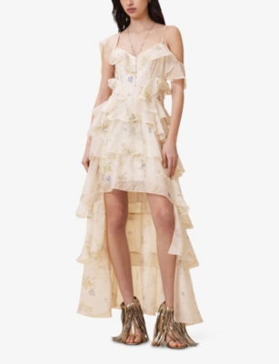 Allsaints Womens Laci Ecru Whit Sienna Ruffled Woven Maxi Dress