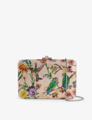 JUDITH LEIBER COUTURE: Eden Slim Slide Crystal-Embellished Clutch Bag