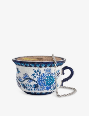 JUDITH LEIBER COUTURE: Teacup Tranquil Tea Crystal-Embellished Clutch Bag