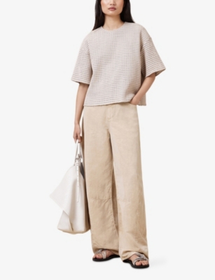 ALLSAINTS: Jett Barrel-Leg Linen-Blend Trousers