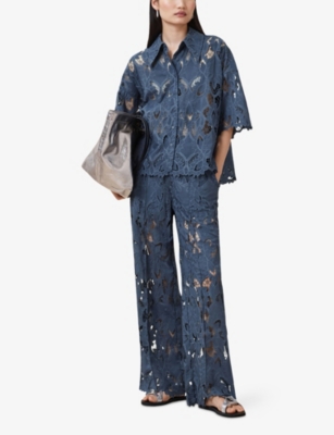 ALLSAINTS: Charli Floral-Embroidered Woven Trousers