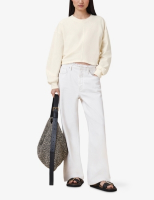 ALLSAINTS: Mira Cropped Cotton-Jersey Sweatshirt