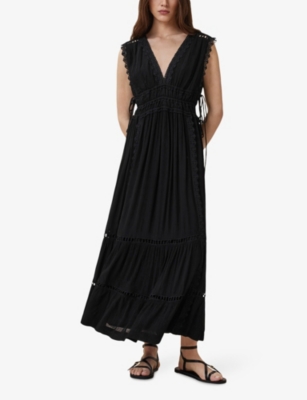 ALLSAINTS: Xanthe Sleeveless Woven Maxi Dress