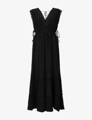 ALLSAINTS: Xanthe Sleeveless Woven Maxi Dress