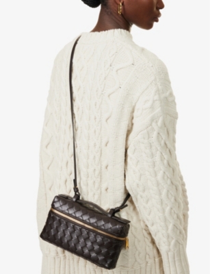 Bottega Veneta Bang Bang Vanity Case In Intrecciato Leather In Black