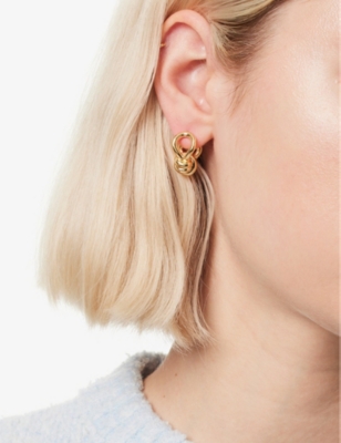 BOTTEGA VENETA: Knot gold-plated silver earrings