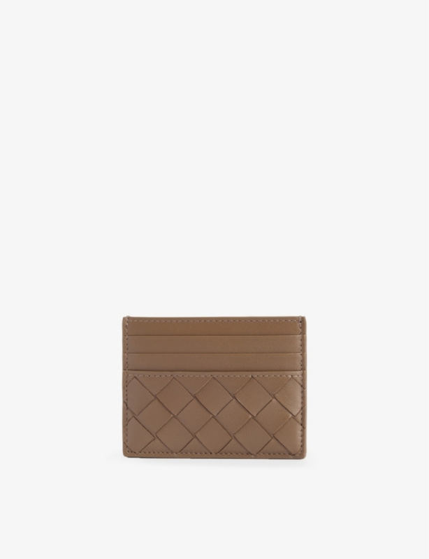 Intrecciato leather card holder