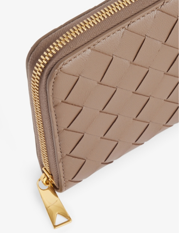 Intrecciato Zip Around leather wallet