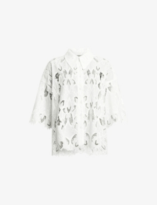 ALLSAINTS: Charli Floral-Embroidered Woven Shirt