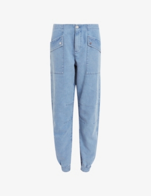ALLSAINTS: Val Patch-Pocket High-Rise Linen-Blend Cargo Trousers