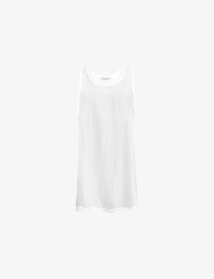 Allsaints Womens Snow White Tysh Sleeveless Lyocell-blend Top