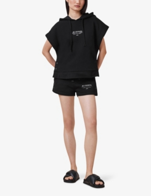 Allsaints Sorri Redact Logo Sweat Shorts In Black