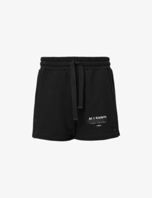 Allsaints Sorri Redact Logo Sweat Shorts In Black
