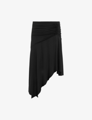 ALLSAINTS: Annalie Asymmetric-Hem Stretch-Jersey Midi Skirt