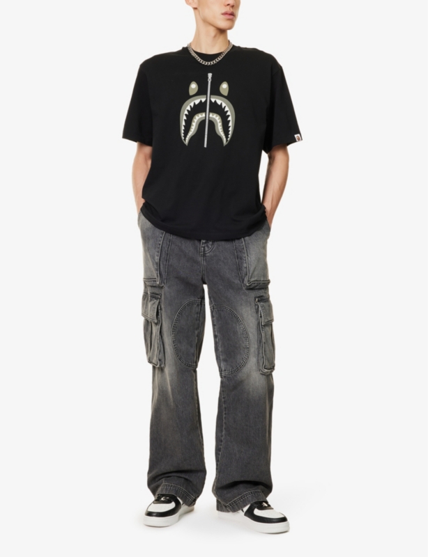 Crewneck graphic-print relaxed-fit cotton-jersey T-shirt