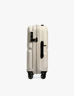 ANTLER TAUPE SINGLE STRIPE FOUR-WHEELED HARD-SHELL CABIN SUITCASE 55CM 