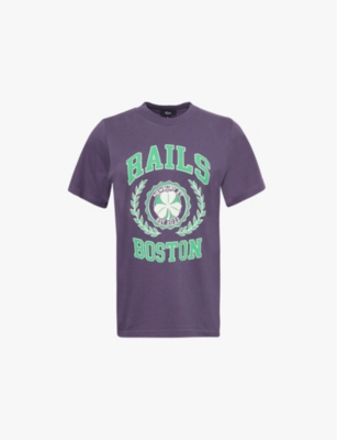 Rails Womens  Boston Boyfriend Graphic-print Round-neck Cotton T-shirt