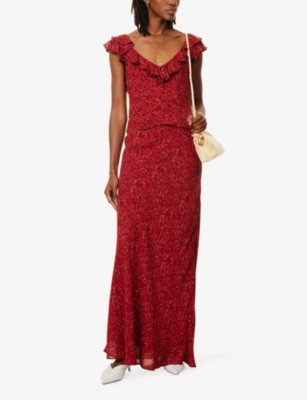 REFORMATION: Bella floral-print woven maxi skirt