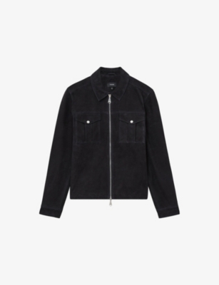 REISS: Belle Zip-Through Suede Shirt Jacket