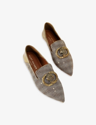 KURT GEIGER LONDON: Chelsea Pointed-Toe Fabric Flats
