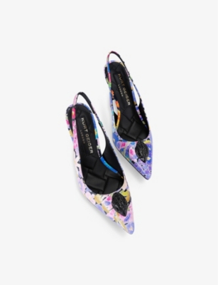 Kurt Geiger Womens  London Belgravia High Slingback Woven Heeled Courts In Blk/other