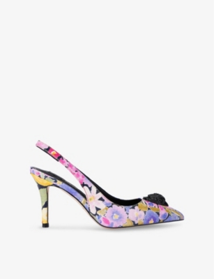 Kurt Geiger Womens  London Belgravia High Slingback Woven Heeled Courts In Blk/other