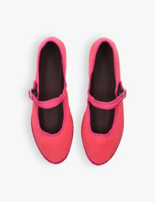 FLABELUS WOMENS FLABELUS LAGO SINGLE-STRAP LINEN MARY JANE FLATS 