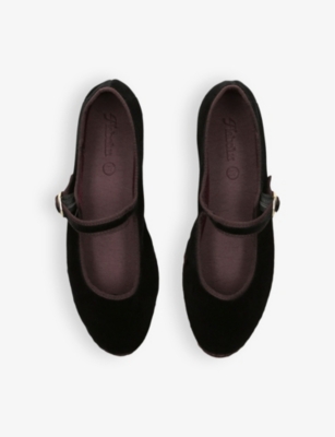 FLABELUS WOMENS BLACK SETHE SINGLE-STRAP COTTON MARY JANE FLATS EUR 37 / 4 UK 