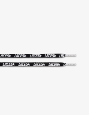 Golden Goose Laces-print Woven Laces In Blk/other