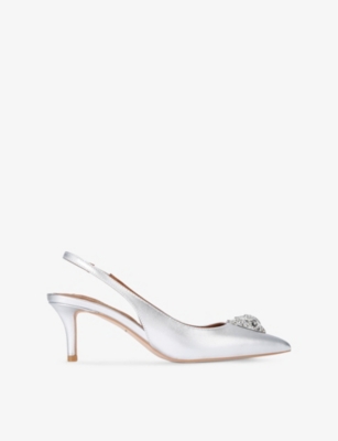 KURT GEIGER LONDON: Belgravia Sling-Back Leather Heeled Courts