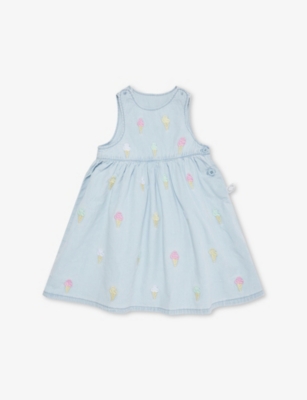 STELLA MCCARTNEY: Ice Cream Chambray Denim Dress 6-36 Months
