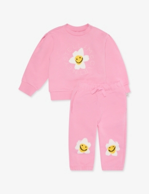 STELLA MCCARTNEY: Flower-print two-piece cotton-jersey set 6-36 months