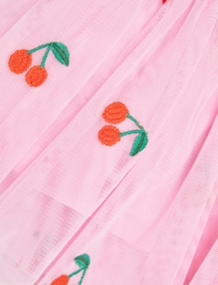 STELLA MCCARTNEY: Cherry-Embroidered Tulle Tutu Skirt 9-36 Months