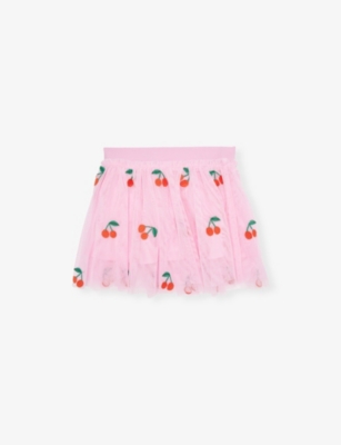 STELLA MCCARTNEY: Cherry-Embroidered Tulle Tutu Skirt 9-36 Months