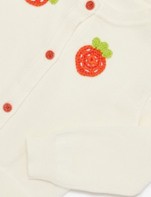 STELLA MCCARTNEY: Strawberry-Embroidered Cotton-Knit Cardigan 6-36 Months