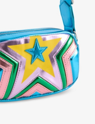 STELLA MCCARTNEY: Star-Appliqué Metallic Faux-Leather Shoulder Bag