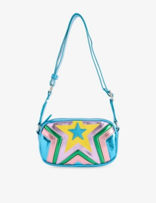 STELLA MCCARTNEY: Star-Appliqué Metallic Faux-Leather Shoulder Bag