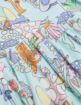 STELLA MCCARTNEY: Fairy-print balloon-sleeve cotton-poplin dress 4-10 years
