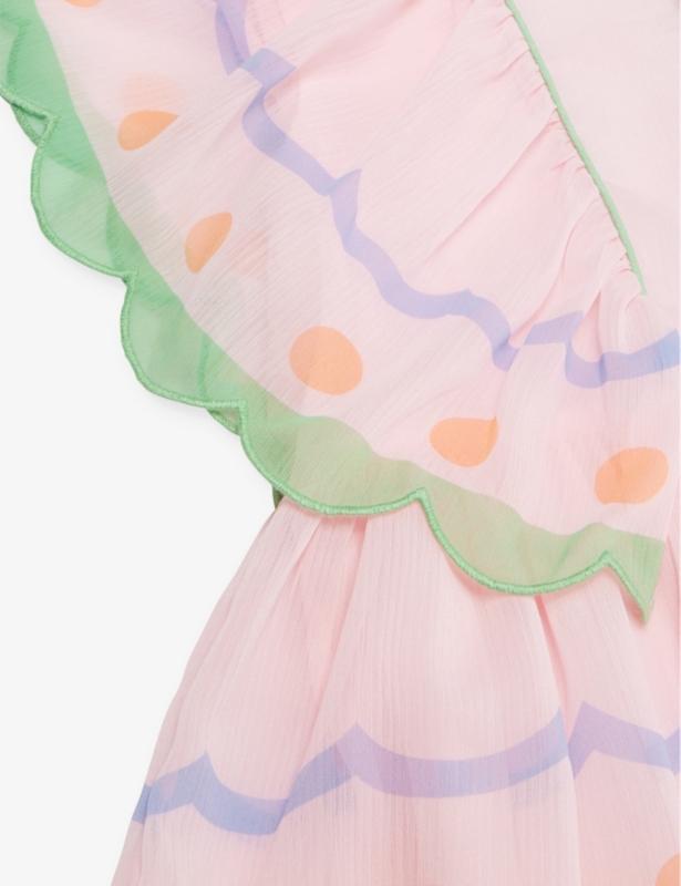 Frilled patterned woven mini dress 4-8 years