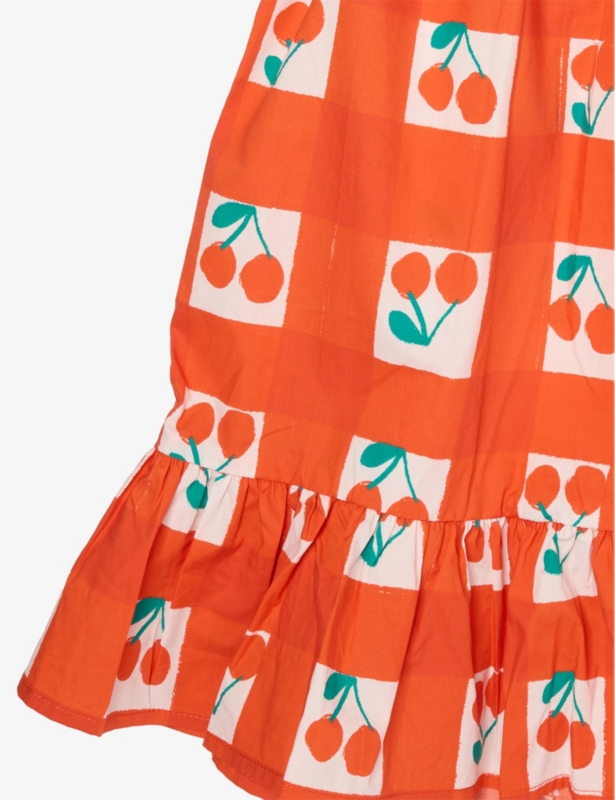 Checked Cherry-Pattern Cotton Dress 4-14 Years