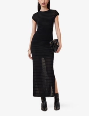 ALLSAINTS: Ivana Cap-Sleeve Knitted Midi Dress