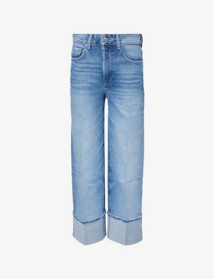Paige Womens Sasha High-rise Straight-leg Stretch-denim Jeans Walk Of Fame In Walk Of Fame