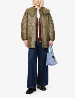 Shiny quilted recycled-nylon jacket
