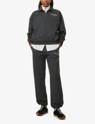 SPORTY AND RICH WOMENS SPORTY & RICH DRAWSTRING-WAISTBAND TAPERED-LEG COTTON-JERSEY JOGGING BOTTOMS 