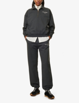 SPORTY & RICH: Drawstring-waistband tapered-leg cotton-jersey jogging bottoms