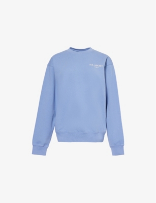 Sporty And Rich Womens Colony Blue Wimbledon Round-neck Cotton-jersey Sweatshirt