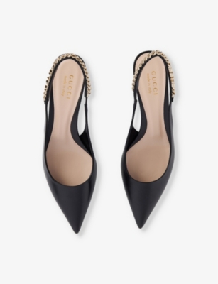 Signoria slingback heeled leather pumps