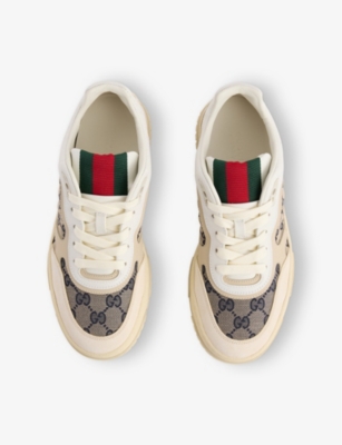 Gucci Re-web Trainer In Original Gg Canvas Women In Ivory Beige White