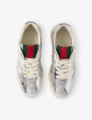 Gucci Crystal Web Low-top Sneakers In Silver